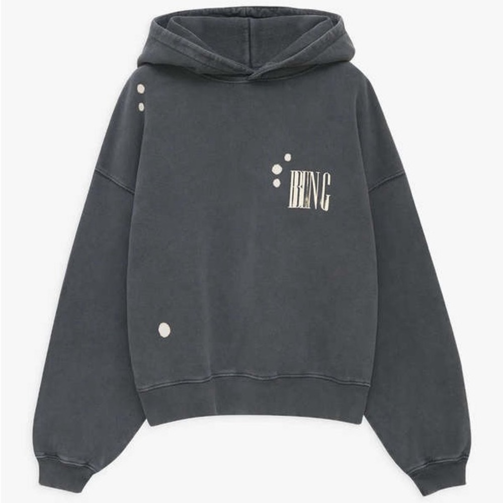 Anine Bing Alec Logo Printed Bleached Hoodie